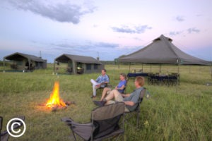 Botswana mobile safari campfire