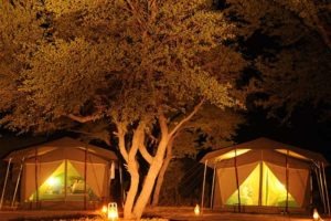 Botswana mobile safari capricorn tent night