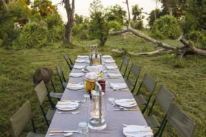 Botswana mobile safari outdoor breakfast okavango delta