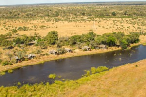 kwando lagoon camp aerial
