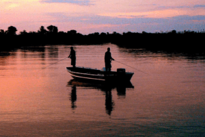 sunset fishing okavango delta botswana panhandle