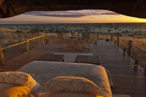 tswalu kalahari sleepout deck sunset