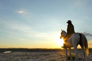 Makgadikgadi Botswana horse riding sun set ride