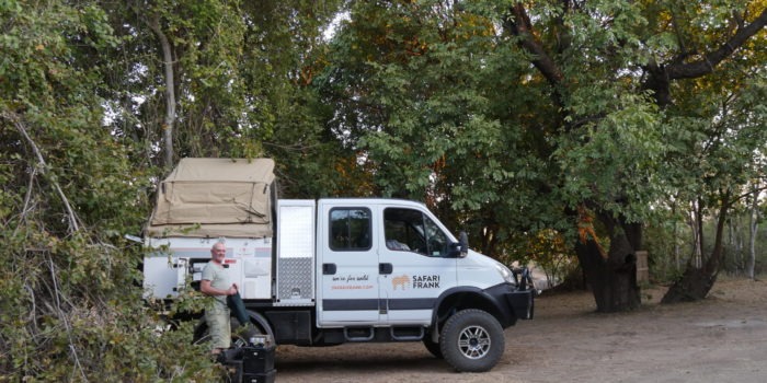 the frankmobil camp set up in bush