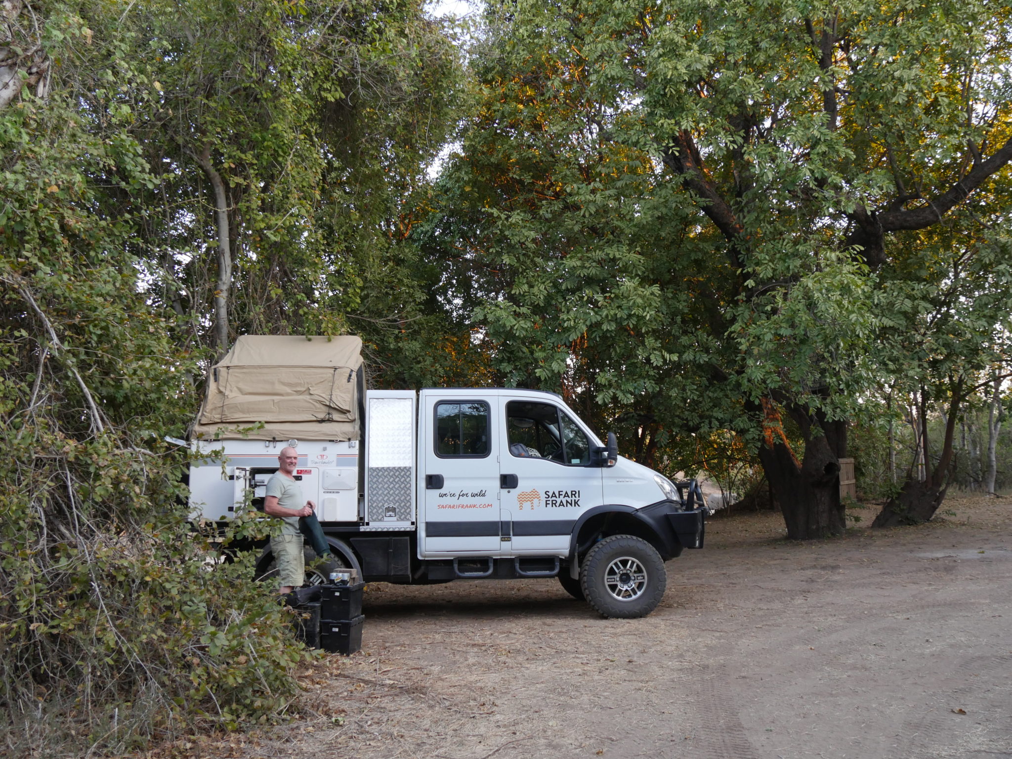 the frankmobil camp set up in bush