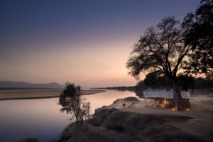 zambezi expeditions mana pools tent sunset