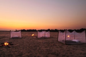 zambia south luangwa walking safari sleepout at sunset