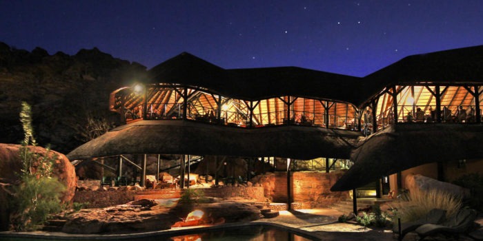 twyfelfontein country lodge at night