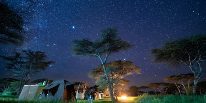 wayo walking camp serengeti camp under stars