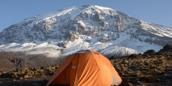 kilimanjaro climbing tent setting