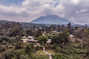 mount gahinga lodge uganda aerial