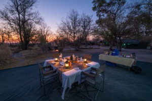 mobile safari botswana luxury dinner stars