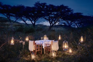 Ngorongoro Sanctuary bush dining