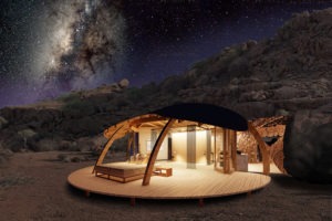 Camp Onduli bedroom night