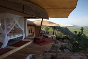 Bedroom and verandah at Saruni Samburu Villa 3Saruni Samburu Kenya