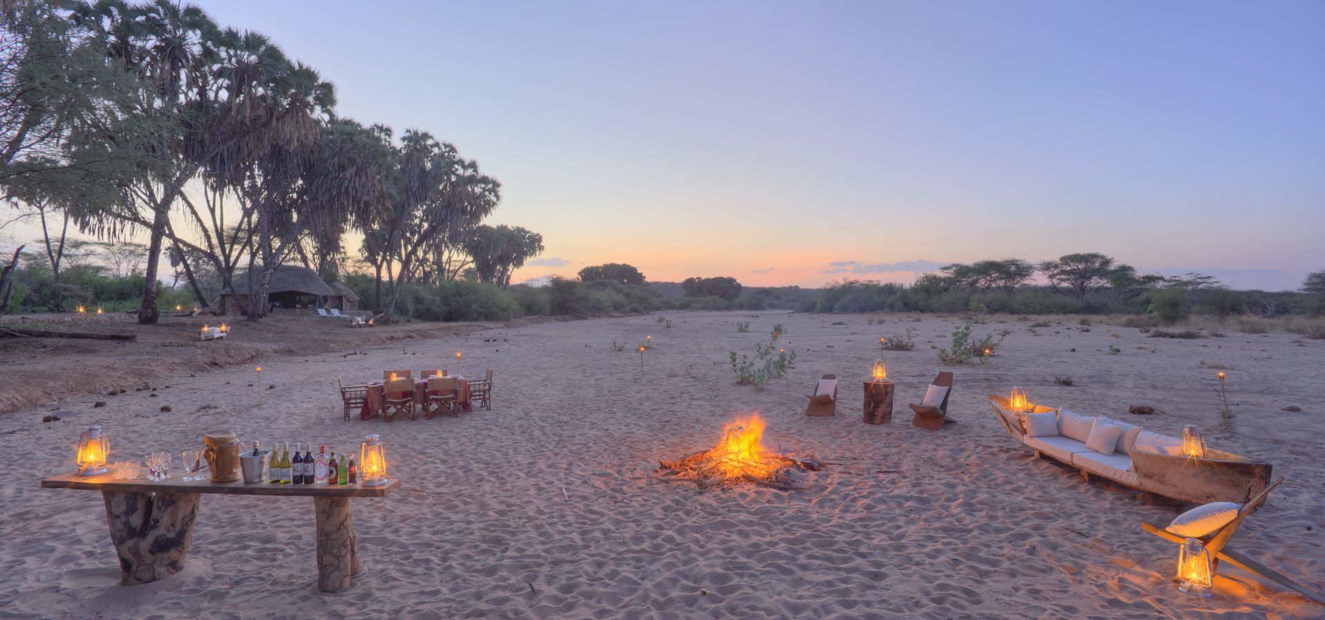 Bush dinners in a dry river bed at Saruni Rhino Saruni Rhino Kenya
