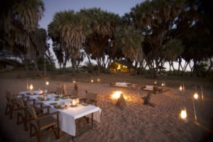 Dinner by the dry river bed at Saruni Rhino Saruni Rhino Kenya