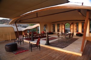 One of the lounge and dining areas in Family Villa 1 Saruni Samburu Kenya