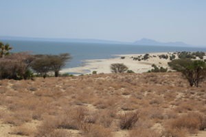 view of lake arriving Lobolo Lake Turkana kenya