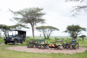 Legendary Serengeti Mobile Camp fire pit view