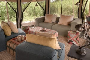 Legendary Serengeti Mobile Camp lounge area